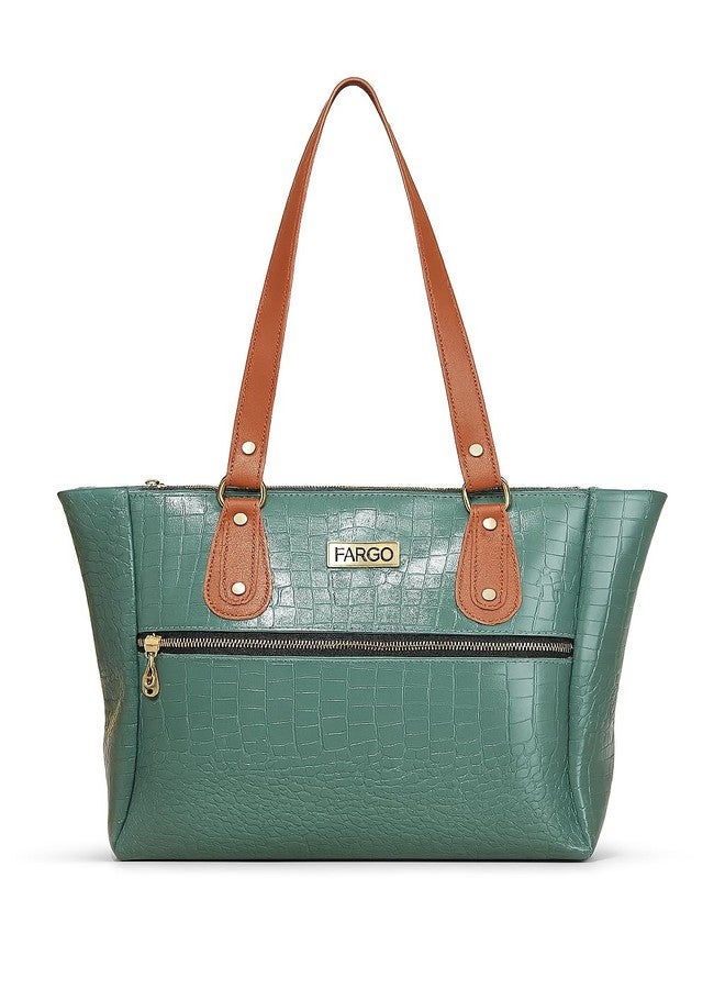Fargo PU Women's Stylish Handbag (Green) - Image 1
